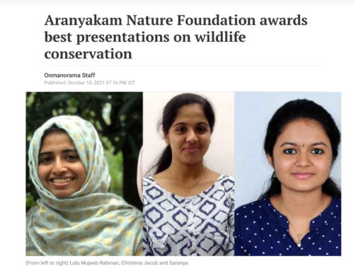 Manorama: Aranyakam Nature Foundation awards best presentations on wildlife conservation